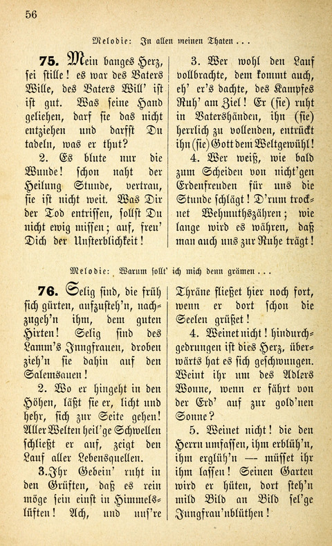 Des "Heils Vollendung": eine Sammlung von Sterbe-, Begräbniß- und Trostliedern für evangelische Christen page 56