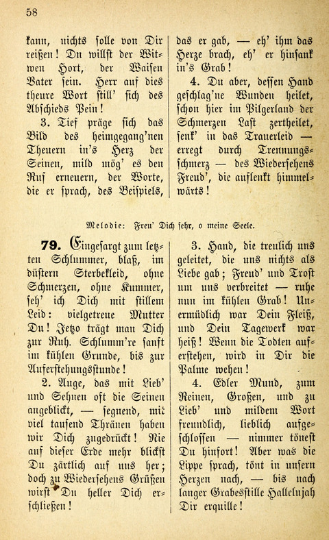 Des "Heils Vollendung": eine Sammlung von Sterbe-, Begräbniß- und Trostliedern für evangelische Christen page 58