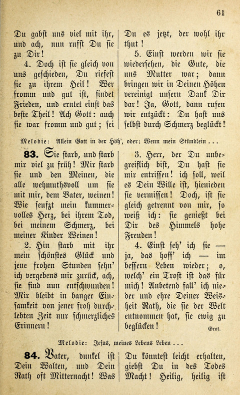 Des "Heils Vollendung": eine Sammlung von Sterbe-, Begräbniß- und Trostliedern für evangelische Christen page 61