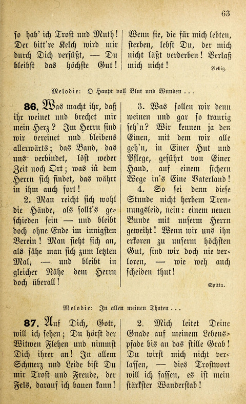 Des "Heils Vollendung": eine Sammlung von Sterbe-, Begräbniß- und Trostliedern für evangelische Christen page 63