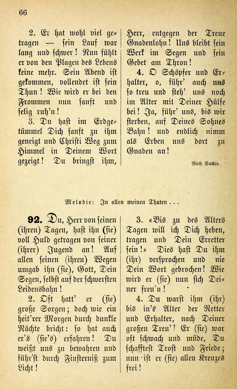 Des "Heils Vollendung": eine Sammlung von Sterbe-, Begräbniß- und Trostliedern für evangelische Christen page 66