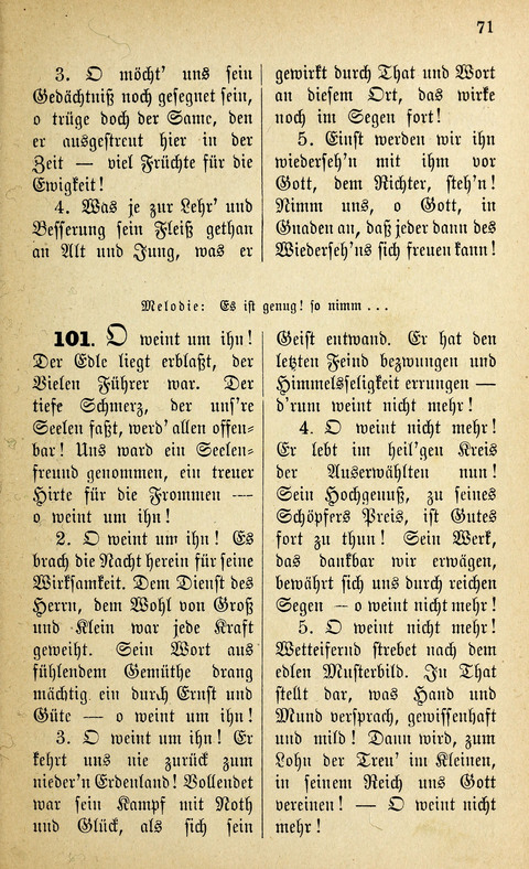 Des "Heils Vollendung": eine Sammlung von Sterbe-, Begräbniß- und Trostliedern für evangelische Christen page 71