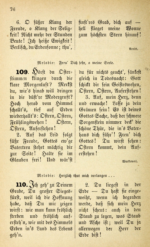 Des "Heils Vollendung": eine Sammlung von Sterbe-, Begräbniß- und Trostliedern für evangelische Christen page 76