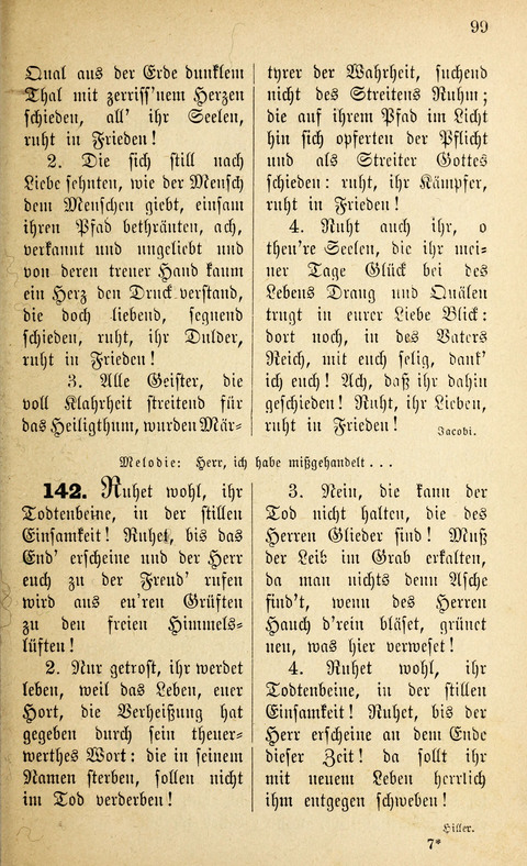 Des "Heils Vollendung": eine Sammlung von Sterbe-, Begräbniß- und Trostliedern für evangelische Christen page 99