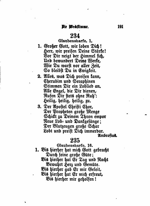 Die Weckstimme: Eine Sammlung geistlicher Lieder für jugendliche Sänger (8th ed.) page 189