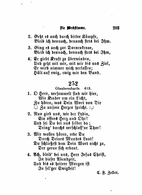 Die Weckstimme: Eine Sammlung geistlicher Lieder für jugendliche Sänger (8th ed.) page 201