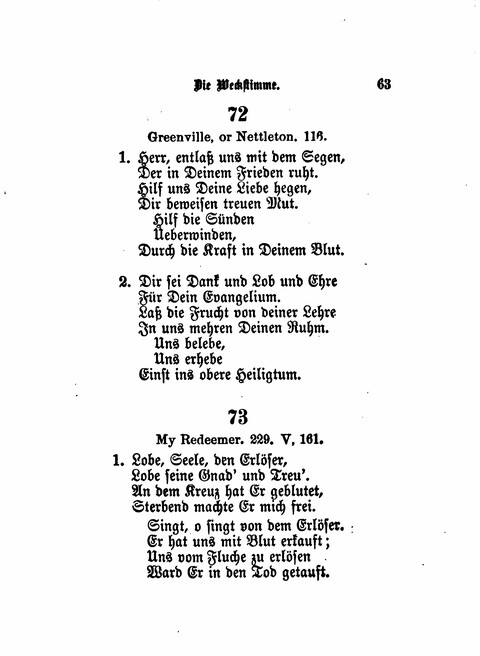 Die Weckstimme: Eine Sammlung geistlicher Lieder für jugendliche Sänger (8th ed.) page 61