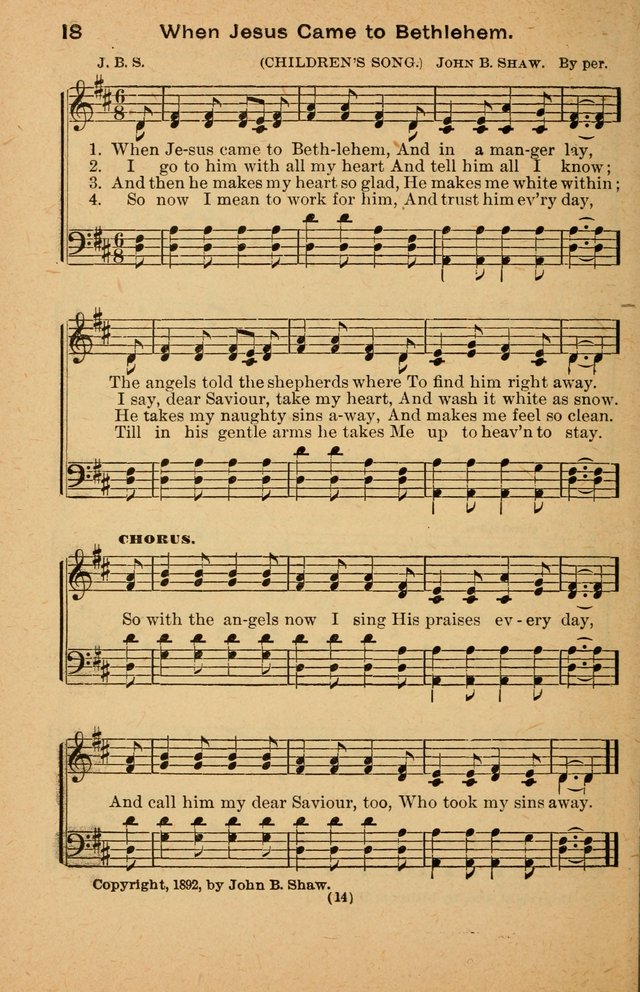 The Evangelist No. 3: for revival, praise and prayer meetings or Sunday schools  (Music edition) page 14