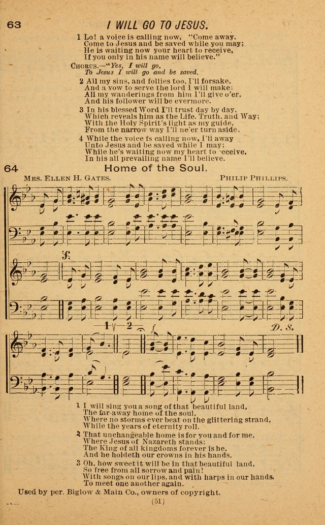 The Evangelist No. 3: for revival, praise and prayer meetings or Sunday schools  (Music edition) page 51