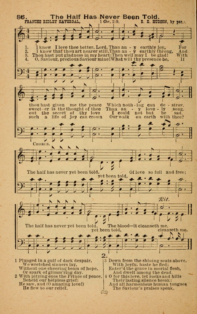 The Evangelist No. 3: for revival, praise and prayer meetings or Sunday schools  (Music edition) page 72