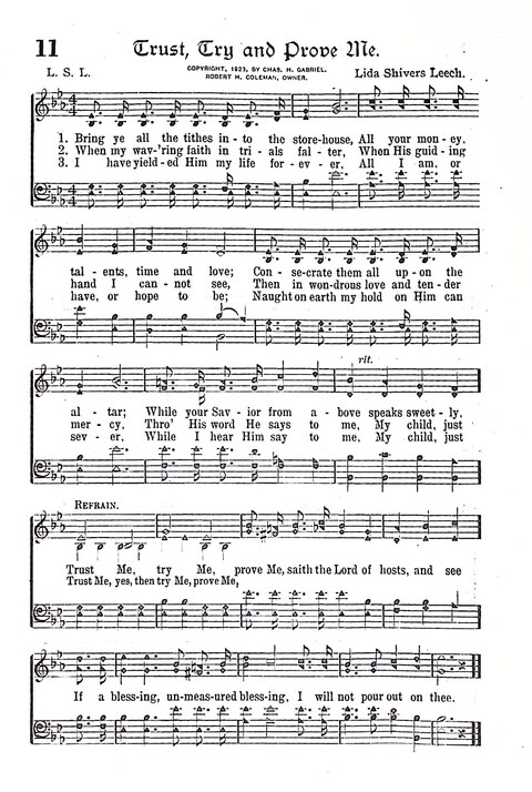 Evangel Bells: comprising the very best gospel songs and standard hymns for revival meetings and all church services page 12