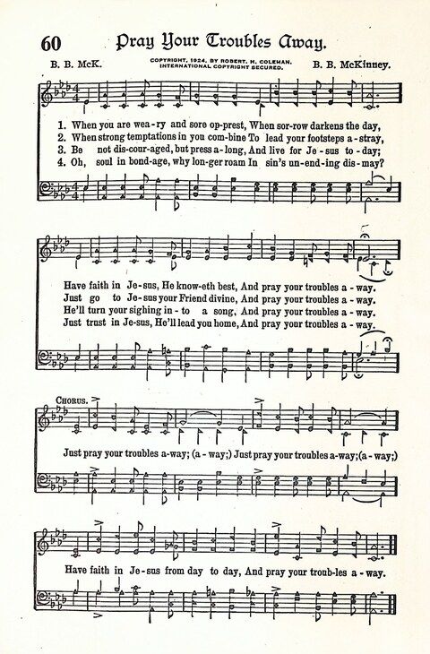 Evangel Bells: comprising the very best gospel songs and standard hymns for revival meetings and all church services page 61