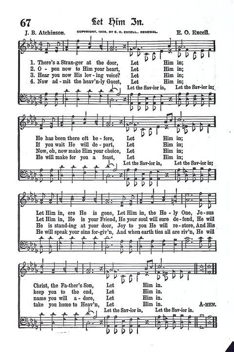 Evangel Bells: comprising the very best gospel songs and standard hymns for revival meetings and all church services page 68