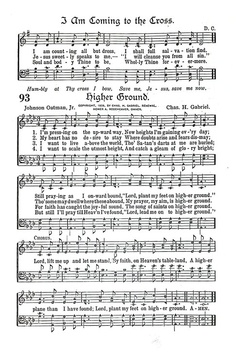 Evangel Bells: comprising the very best gospel songs and standard hymns for revival meetings and all church services page 92