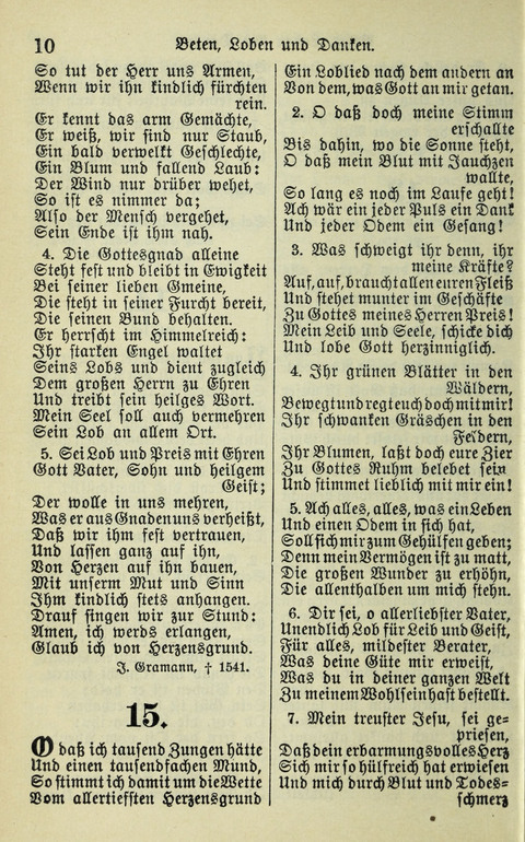 Evangelisches Gesangbuch. Nach Zustimmung der Provinszialsznode vom Jahre 1884 zur Einfürung in der Provinz Brandenburg mit Genehmigung des Evangelischen Oberkirchenrats page 10