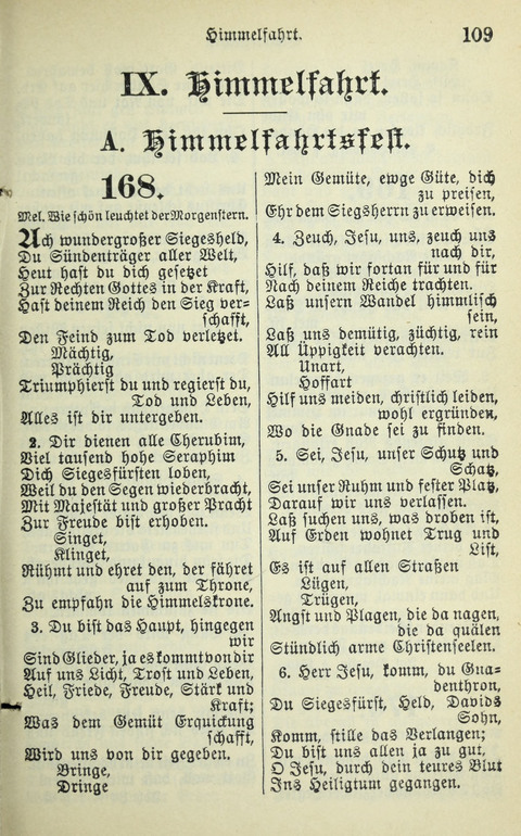 Evangelisches Gesangbuch. Nach Zustimmung der Provinszialsznode vom Jahre 1884 zur Einfürung in der Provinz Brandenburg mit Genehmigung des Evangelischen Oberkirchenrats page 109