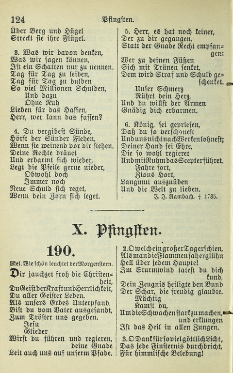 Evangelisches Gesangbuch. Nach Zustimmung der Provinszialsznode vom Jahre 1884 zur Einfürung in der Provinz Brandenburg mit Genehmigung des Evangelischen Oberkirchenrats page 124