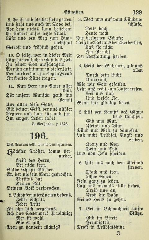 Evangelisches Gesangbuch. Nach Zustimmung der Provinszialsznode vom Jahre 1884 zur Einfürung in der Provinz Brandenburg mit Genehmigung des Evangelischen Oberkirchenrats page 129