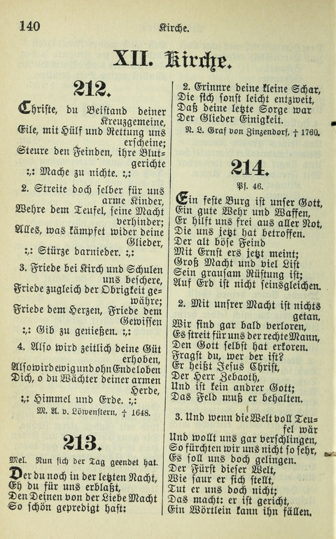 Evangelisches Gesangbuch. Nach Zustimmung der Provinszialsznode vom Jahre 1884 zur Einfürung in der Provinz Brandenburg mit Genehmigung des Evangelischen Oberkirchenrats page 140