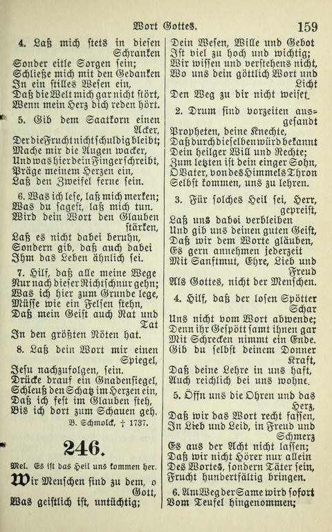 Evangelisches Gesangbuch. Nach Zustimmung der Provinszialsznode vom Jahre 1884 zur Einfürung in der Provinz Brandenburg mit Genehmigung des Evangelischen Oberkirchenrats page 159