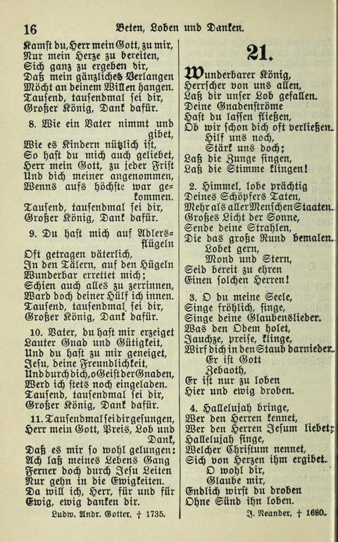 Evangelisches Gesangbuch. Nach Zustimmung der Provinszialsznode vom Jahre 1884 zur Einfürung in der Provinz Brandenburg mit Genehmigung des Evangelischen Oberkirchenrats page 16