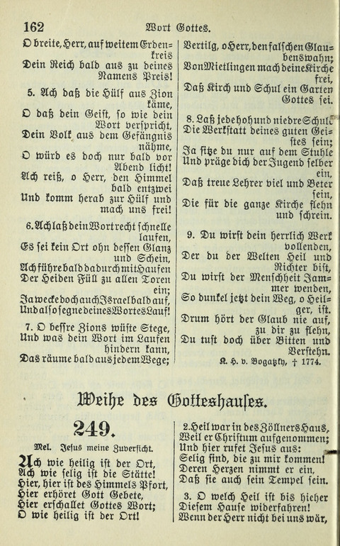 Evangelisches Gesangbuch. Nach Zustimmung der Provinszialsznode vom Jahre 1884 zur Einfürung in der Provinz Brandenburg mit Genehmigung des Evangelischen Oberkirchenrats page 162