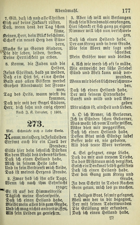 Evangelisches Gesangbuch. Nach Zustimmung der Provinszialsznode vom Jahre 1884 zur Einfürung in der Provinz Brandenburg mit Genehmigung des Evangelischen Oberkirchenrats page 177