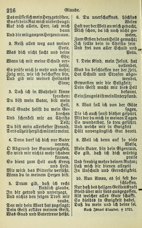 Evangelisches Gesangbuch. Nach Zustimmung der Provinszialsznode vom Jahre 1884 zur Einfürung in der Provinz Brandenburg mit Genehmigung des Evangelischen Oberkirchenrats page 218