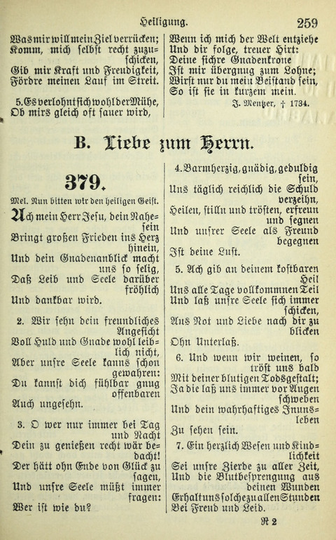 Evangelisches Gesangbuch. Nach Zustimmung der Provinszialsznode vom Jahre 1884 zur Einfürung in der Provinz Brandenburg mit Genehmigung des Evangelischen Oberkirchenrats page 261