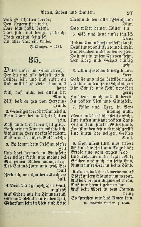 Evangelisches Gesangbuch. Nach Zustimmung der Provinszialsznode vom Jahre 1884 zur Einfürung in der Provinz Brandenburg mit Genehmigung des Evangelischen Oberkirchenrats page 27