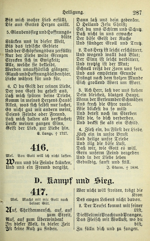 Evangelisches Gesangbuch. Nach Zustimmung der Provinszialsznode vom Jahre 1884 zur Einfürung in der Provinz Brandenburg mit Genehmigung des Evangelischen Oberkirchenrats page 289