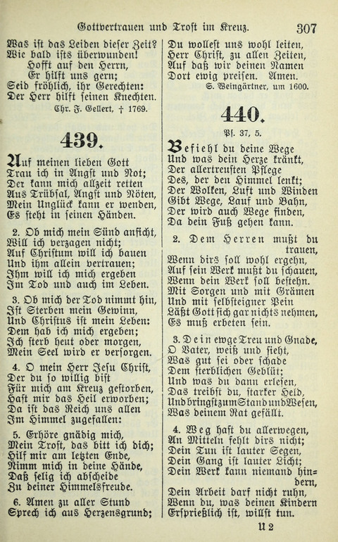 Evangelisches Gesangbuch. Nach Zustimmung der Provinszialsznode vom Jahre 1884 zur Einfürung in der Provinz Brandenburg mit Genehmigung des Evangelischen Oberkirchenrats page 309