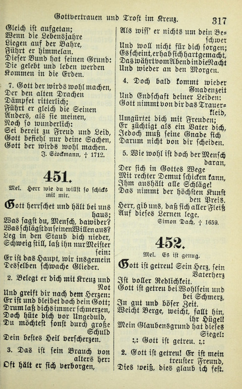 Evangelisches Gesangbuch. Nach Zustimmung der Provinszialsznode vom Jahre 1884 zur Einfürung in der Provinz Brandenburg mit Genehmigung des Evangelischen Oberkirchenrats page 319