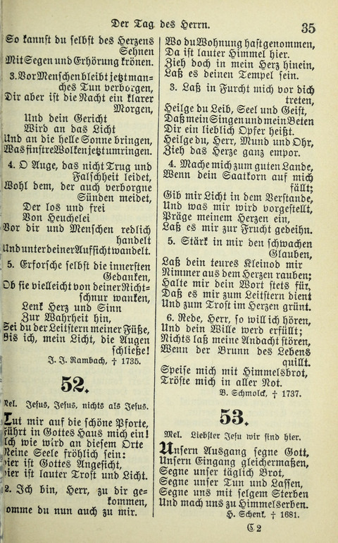 Evangelisches Gesangbuch. Nach Zustimmung der Provinszialsznode vom Jahre 1884 zur Einfürung in der Provinz Brandenburg mit Genehmigung des Evangelischen Oberkirchenrats page 35