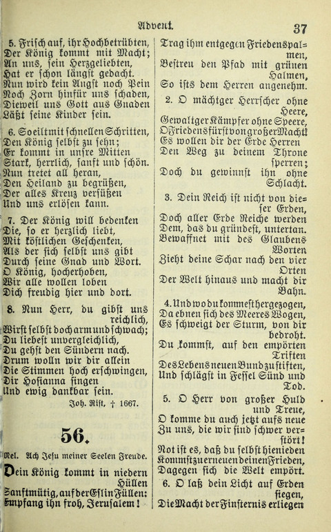 Evangelisches Gesangbuch. Nach Zustimmung der Provinszialsznode vom Jahre 1884 zur Einfürung in der Provinz Brandenburg mit Genehmigung des Evangelischen Oberkirchenrats page 37