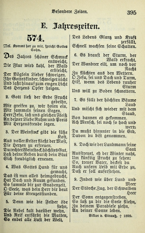 Evangelisches Gesangbuch. Nach Zustimmung der Provinszialsznode vom Jahre 1884 zur Einfürung in der Provinz Brandenburg mit Genehmigung des Evangelischen Oberkirchenrats page 397