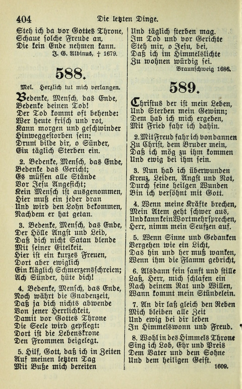 Evangelisches Gesangbuch. Nach Zustimmung der Provinszialsznode vom Jahre 1884 zur Einfürung in der Provinz Brandenburg mit Genehmigung des Evangelischen Oberkirchenrats page 406