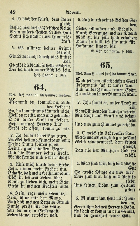 Evangelisches Gesangbuch. Nach Zustimmung der Provinszialsznode vom Jahre 1884 zur Einfürung in der Provinz Brandenburg mit Genehmigung des Evangelischen Oberkirchenrats page 42