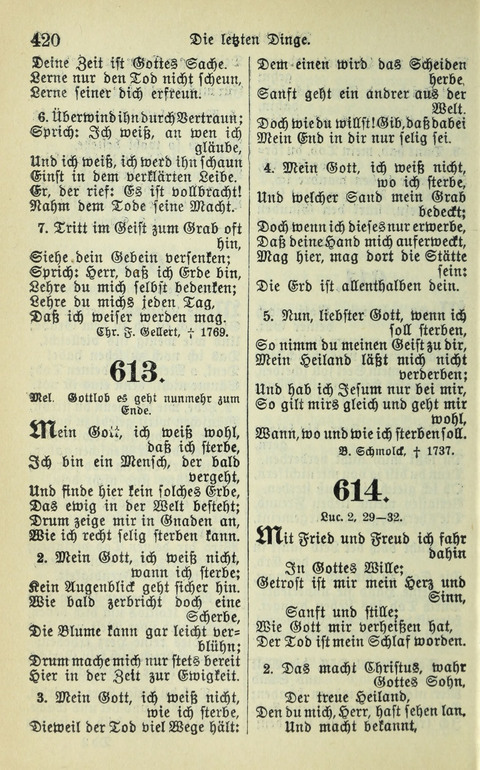 Evangelisches Gesangbuch. Nach Zustimmung der Provinszialsznode vom Jahre 1884 zur Einfürung in der Provinz Brandenburg mit Genehmigung des Evangelischen Oberkirchenrats page 422