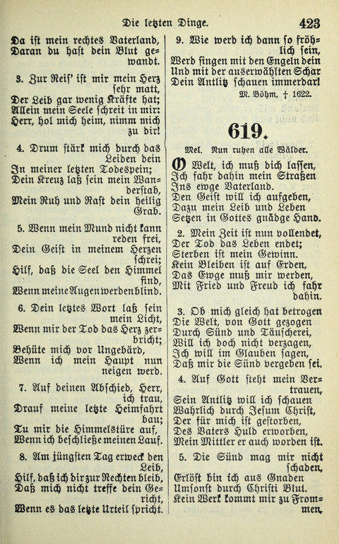 Evangelisches Gesangbuch. Nach Zustimmung der Provinszialsznode vom Jahre 1884 zur Einfürung in der Provinz Brandenburg mit Genehmigung des Evangelischen Oberkirchenrats page 425