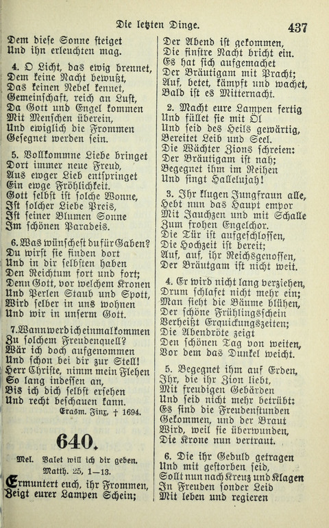 Evangelisches Gesangbuch. Nach Zustimmung der Provinszialsznode vom Jahre 1884 zur Einfürung in der Provinz Brandenburg mit Genehmigung des Evangelischen Oberkirchenrats page 439