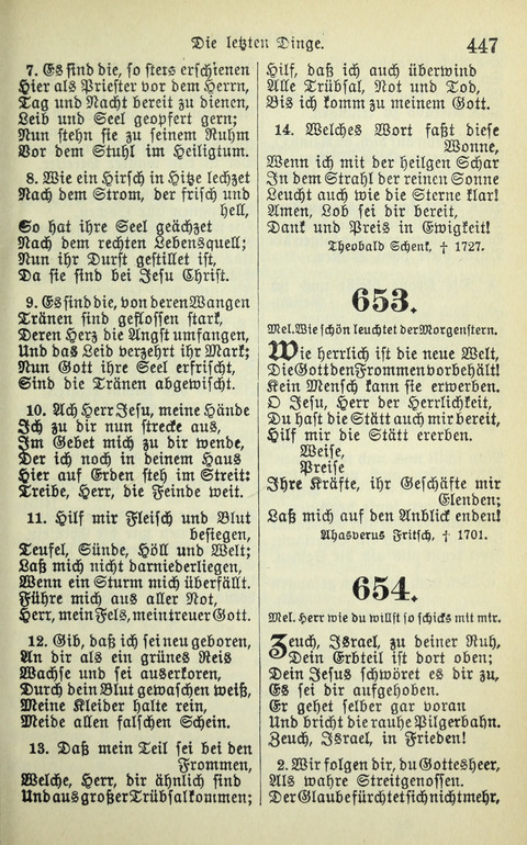 Evangelisches Gesangbuch. Nach Zustimmung der Provinszialsznode vom Jahre 1884 zur Einfürung in der Provinz Brandenburg mit Genehmigung des Evangelischen Oberkirchenrats page 449