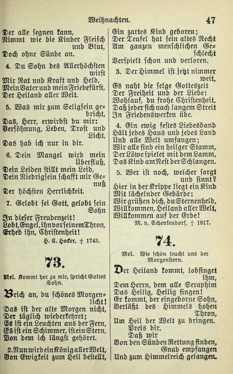 Evangelisches Gesangbuch. Nach Zustimmung der Provinszialsznode vom Jahre 1884 zur Einfürung in der Provinz Brandenburg mit Genehmigung des Evangelischen Oberkirchenrats page 47