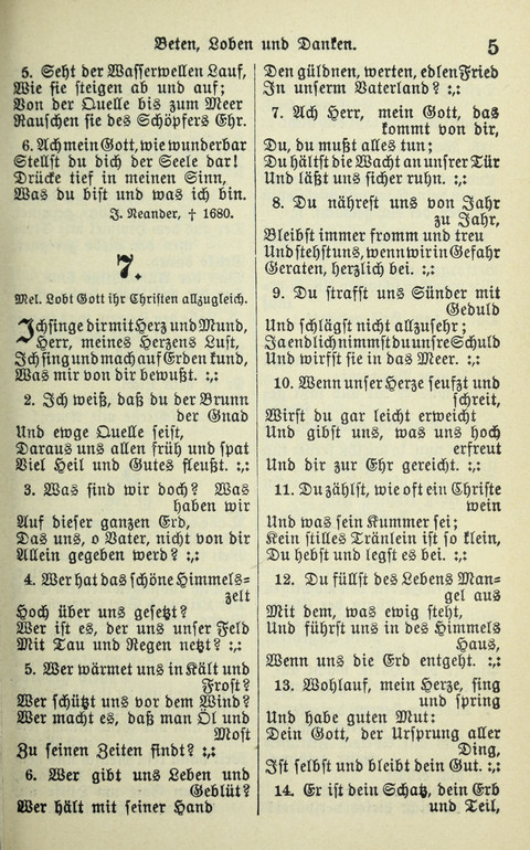 Evangelisches Gesangbuch. Nach Zustimmung der Provinszialsznode vom Jahre 1884 zur Einfürung in der Provinz Brandenburg mit Genehmigung des Evangelischen Oberkirchenrats page 5