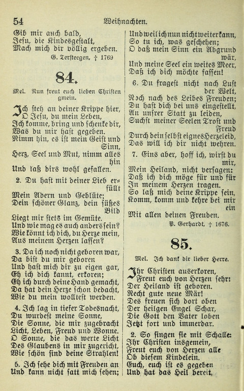 Evangelisches Gesangbuch. Nach Zustimmung der Provinszialsznode vom Jahre 1884 zur Einfürung in der Provinz Brandenburg mit Genehmigung des Evangelischen Oberkirchenrats page 54