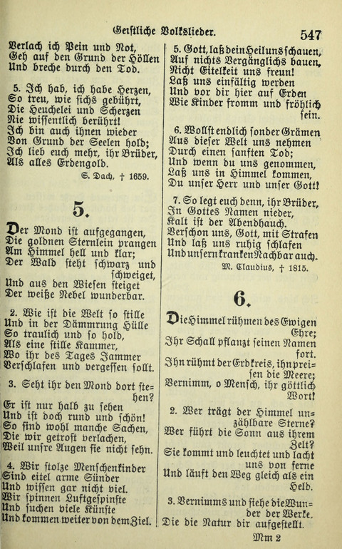 Evangelisches Gesangbuch. Nach Zustimmung der Provinszialsznode vom Jahre 1884 zur Einfürung in der Provinz Brandenburg mit Genehmigung des Evangelischen Oberkirchenrats page 549