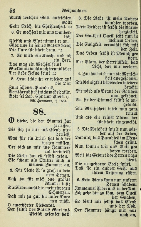 Evangelisches Gesangbuch. Nach Zustimmung der Provinszialsznode vom Jahre 1884 zur Einfürung in der Provinz Brandenburg mit Genehmigung des Evangelischen Oberkirchenrats page 56