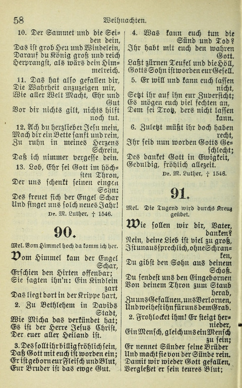 Evangelisches Gesangbuch. Nach Zustimmung der Provinszialsznode vom Jahre 1884 zur Einfürung in der Provinz Brandenburg mit Genehmigung des Evangelischen Oberkirchenrats page 58