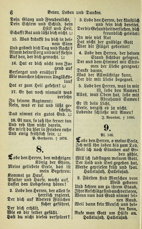 Evangelisches Gesangbuch. Nach Zustimmung der Provinszialsznode vom Jahre 1884 zur Einfürung in der Provinz Brandenburg mit Genehmigung des Evangelischen Oberkirchenrats page 6