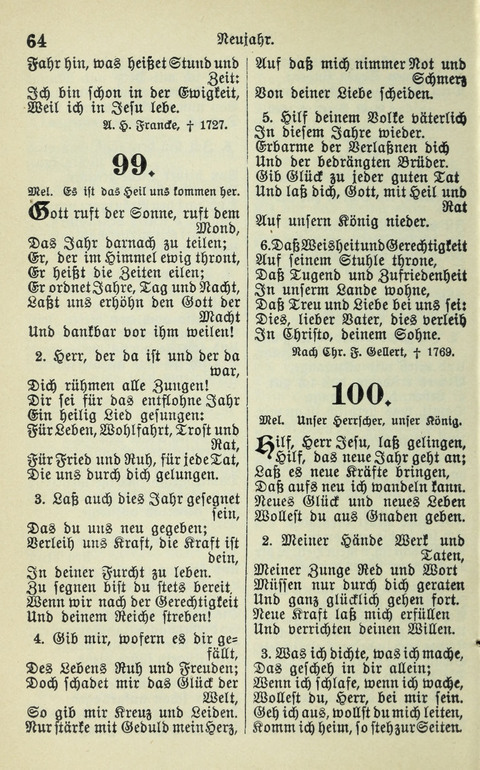 Evangelisches Gesangbuch. Nach Zustimmung der Provinszialsznode vom Jahre 1884 zur Einfürung in der Provinz Brandenburg mit Genehmigung des Evangelischen Oberkirchenrats page 64